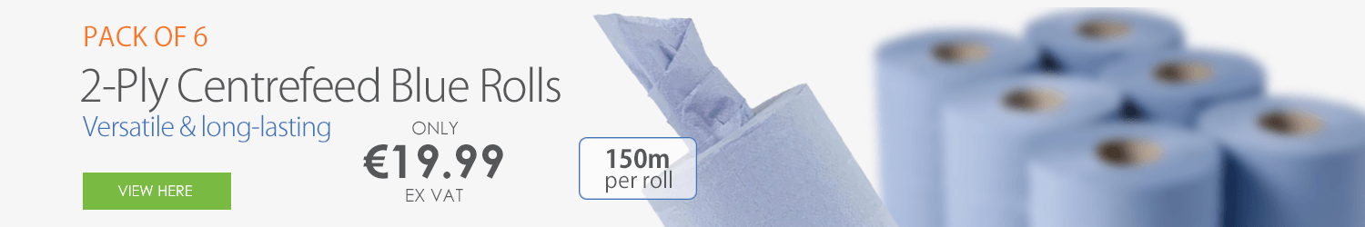 2 ply 150m blue rolls - 6 pack - only €17.99