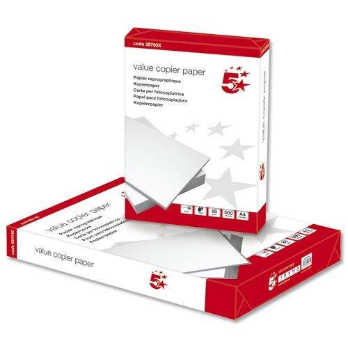 5 Star A4 Value White Copier Paper 500 Sheets Per Ream Great Everyday Use 