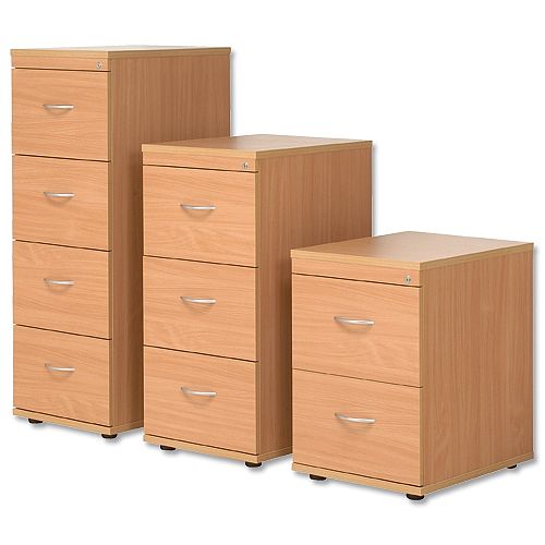 4 Drawer Wooden Filing Cabinet In Beech Height 1320mm Kito Hunt