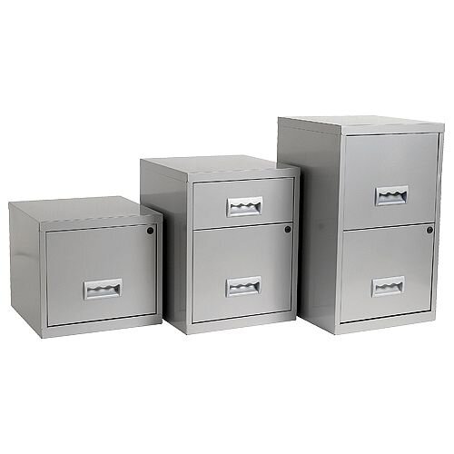 1 Drawer Filing Cabinet Cube Steel A4 Silver Pierre Henry Hunt