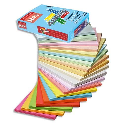 Adagio 160gsm Bright Assorted A4 Coloured Card Paper Pack of 250 Sheets