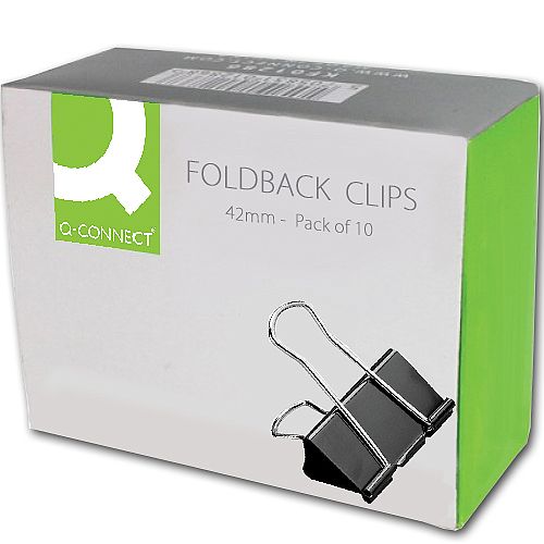 Q-Connect Foldback Clip 42mm Black (Pack of 10) KF01285