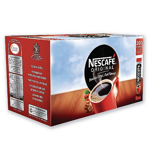 Nescafe Original Instant Coffee One Cup Sticks Sachets Pack of 200 12165415