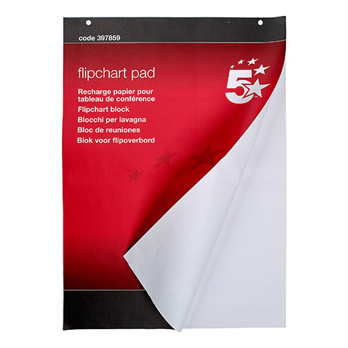A1 Flipchart Pad Perforated 40 Sheets Plain 5 Star Additional Image 3