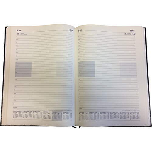 Essentials 2020 Appointment Diary Day to Page Casebound and Sewn Vinyl Coated Board A5 Assorted Colour Additional Image 1
