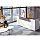 Libra Premium Minimalist Design Dark Grey Acrylux Gloss Panel Reception Desk With Dark Brown Counter Top Panel W2600xD850xH1060mm Additional Image 7