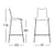 Zebra Antishock Bar Stool With H800mm Chrome Base - Dimensions