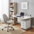 lifestyle Office Desk Rectangular Silver Legs W1200mm With Mobile 3-Drawer Pedestal White Ashford