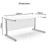 Dimensions - Office Desk Rectangular Silver Cantilever Legs W1200xD800xH725mm White Ashford