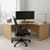 lifestyle images - Radial Right Hand Corner Office Desk - Panel End - W1600xD1200xH725mm - Beech