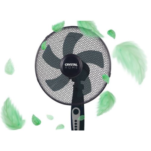 Close-up of the Air Comfort 40 fan head showing five fins and airflow