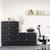 4 Drawer Steel Filing Cabinet Flush Front Black Bisley BS4E in an Office