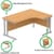 Features - Core Office Left Desk 1600mmX1200mm Norwegian Beech With Double Cantilever Silver Frame