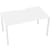 angle C-Sense Rectangular Single Desk with White Scallop Top & White Leg W1400xD800xH725mm