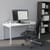 lifestyle image with office chair C-Sense Rectangular Single Desk with White Scallop Top & White Leg W1400xD800xH725mm