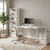 White core height adjsuatble desk in a home office setting
