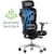 Dorsum Executive Ergonomic Mesh Posture Office Chair - Adjustable Headrest - Adjustable Lumbar Support - Modern Design - Black - Breathable Mesh Back