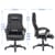 measurements Stratford High Back Executive Leather-Look Office Chair - Black - Adjustable - Ergonomic - Padded for extra comfort