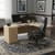 Warm Office Setting - Ashford 1600mm Left Hand Radial Office Desk Metal Leg With 3 Drawer Desk High Pedestal Beech Bundle Offer