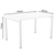Dimensions - C-Sense Rectangular Single Desk with White Scallop Top & White Leg W1400xD800xH725mm