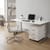 lifestyle Office Desk Rectangular Silver Legs W1400mm With Mobile 3-Drawer Pedestal White Ashford
