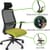 NV Ergonomic Posture Office Chair - Contoured Breathable Mesh Back - Adjustable Lumbar Support - Black Frame - Green Seat - Highlighted Features