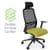 NV Ergonomic Posture Office Chair - Contoured Breathable Mesh Back - Adjustable Lumbar Support - Black Frame - Green Seat - Padded For Extra Comfort