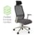 NV Ergonomic Posture Office Chair - Contoured Mesh Back - Adjustable Lumbar Support - Headrest - White Frame - Grey Seat - Padded For Extra Comfort