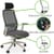 NV Ergonomic Posture Office Chair - Contoured Mesh Back - Adjustable Lumbar Support - Headrest - White Frame - Grey Seat - Highlighted Features