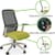 NV Ergonomic Posture Office Chair - Contoured Mesh Back - Adjustable Lumbar Support - White Frame - Green Seat - Highlighted Features