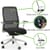 NV Ergonomic Posture Office Chair - Contoured Breathable Mesh Back - Adjustable Lumbar Support - White Frame - Black Seat - Highlighted Features