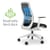 NV Ergonomic Posture Office Chair - Contoured Breathable Mesh Back - Adjustable Lumbar Support - White Frame - Black Seat - Breathable Mesh Back