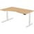LEAP Electric Dual Motor Height Adjustable Ergonomic Shaped Right Hand K Top Sit Stand Desk with Portals W1600xD1000xH620-1270mm Beech Top White Frame