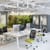 NV Ergonomic Posture Office Chair - Contoured Mesh Back - Adjustable Lumbar Support - White Frame - Green Seat - Green Office Environment