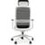 NV Ergonomic Posture Office Chair - Contoured Mesh Back - Adjustable Lumbar Support - Headrest - White Frame - Grey Seat - Rear View