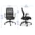 NV Ergonomic Posture Office Chair - Contoured Breathable Mesh Back - Adjustable Lumbar Support - Grey Frame - Black Seat - Dimensions