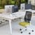 NV Ergonomic Posture Office Chair - Contoured Mesh Back - Adjustable Lumbar Support - White Frame - Green Seat
