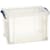 Empty Box, side view, lid on Really Useful 19L Clear Plastic Storage Box with Lid W375xD255xH290mm – Durable & Stackable RUP80213
