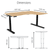 desk dimensions LEAP Electric Dual Motor Height Adjustable Radial Right Hand Sit Stand Desk Portal Top W1600xD1200/800xH620-1270mm Beech Top Black Frame 10 Year Warranty
