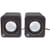 Manhattan 2600 Series Speaker System, Small Size, Big Sound, Two Speakers, Stereo, USB power, Output: 2x 3W, 3.5mm plug for sound, In-Line volume control, Cable 0.9m, Black, Three Year Warranty, Box