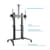 Manhattan TV & Monitor Mount, Trolley Stand, 1 screen, Screen Sizes: 70-120", Black, VESA 200x200 to 1000x600mm, Max 140kg, Height adjustable 1250 to 1600mm, Camera and AV shelves, Aluminium, LFD, Lifetime Warranty