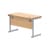 Office Rectangular Desk With Steel Single Upright Cantilever Frame 1200X600 Norwegian Beech/Silver