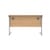 Office Rectangular Desk With Steel Single Upright Cantilever Frame 1200X600 Norwegian Beech/Silver