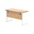 Office Rectangular Desk With Steel Single Upright Cantilever Frame 1200X600 Norwegian Beech/White