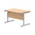 Office Rectangular Desk With Steel Single Upright Cantilever Frame 1200X800 Norwegian Beech/Silver