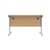 Office Rectangular Desk With Steel Single Upright Cantilever Frame 1200X800 Norwegian Beech/Silver