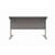 Office Rectangular Desk With Steel Single Upright Cantilever Frame 1200X800 Alaskan Grey Oak/Silver