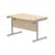 Office Rectangular Desk With Steel Single Upright Cantilever Frame 1200X800 Canadian Oak/Silver