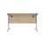 Office Rectangular Desk With Steel Single Upright Cantilever Frame 1200X800 Canadian Oak/Silver