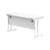 Office Rectangular Desk With Steel Double Upright Cantilever Frame 1400X600 Arctic White/White